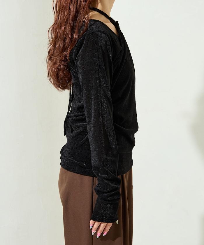 シアーフロッキーホルターネックレイヤード風ロンTEE【限定展開】