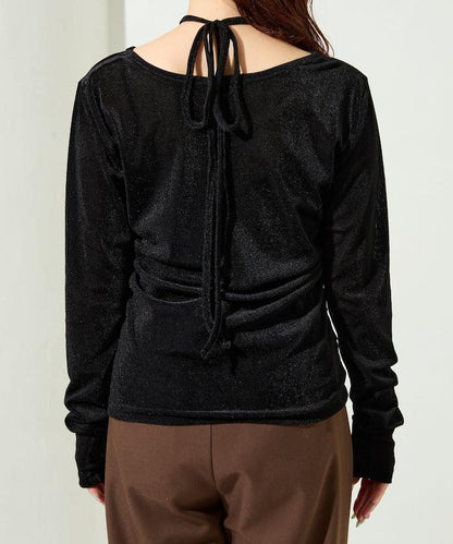 シアーフロッキーホルターネックレイヤード風ロンTEE【限定展開】