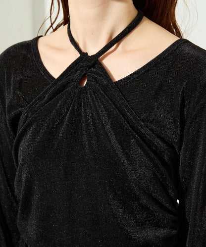 シアーフロッキーホルターネックレイヤード風ロンTEE【限定展開】