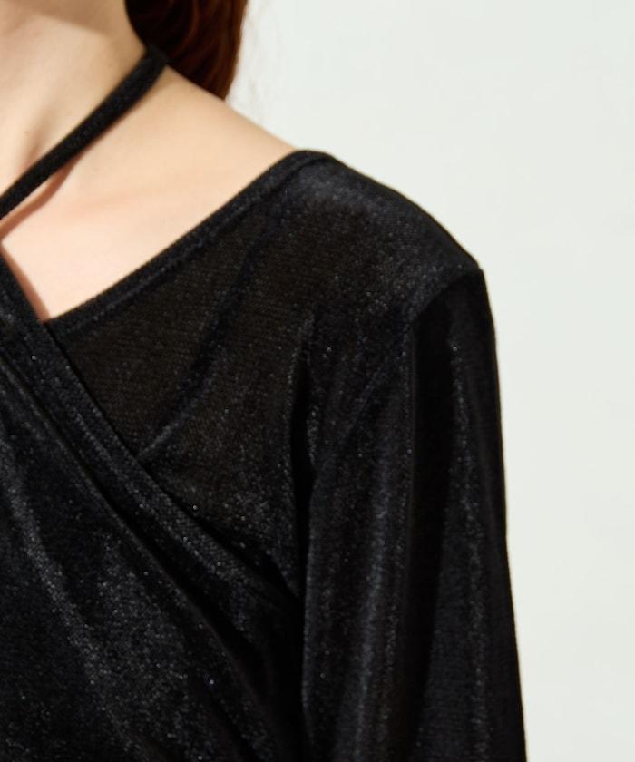 シアーフロッキーホルターネックレイヤード風ロンTEE【限定展開】