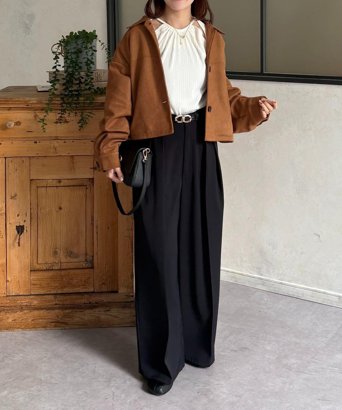 變形掛脖羅紋套頭上衣