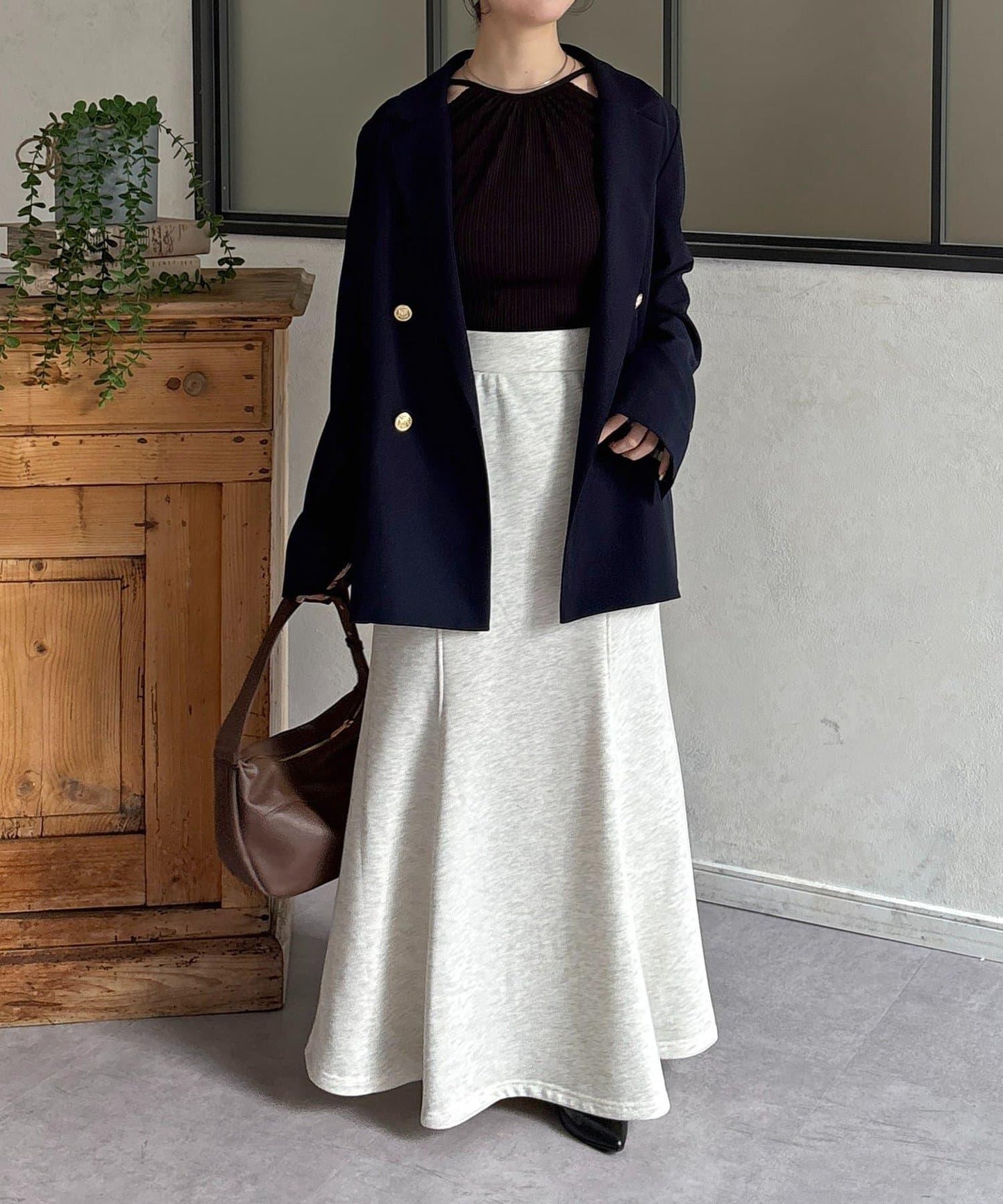 變形掛脖羅紋套頭上衣