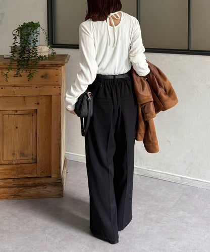 變形掛脖羅紋套頭上衣