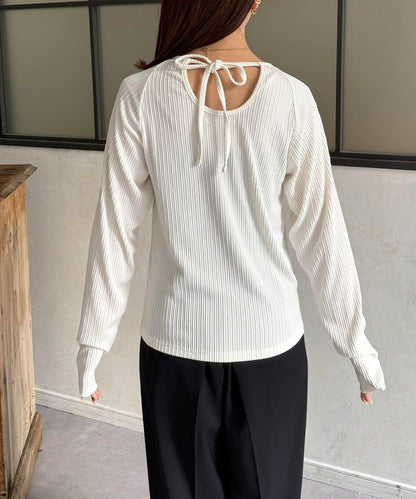 變形掛脖羅紋套頭上衣