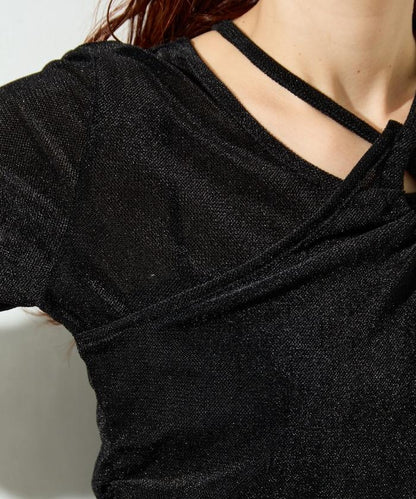 シアーフロッキーホルターネックレイヤード風ロンTEE【限定展開】