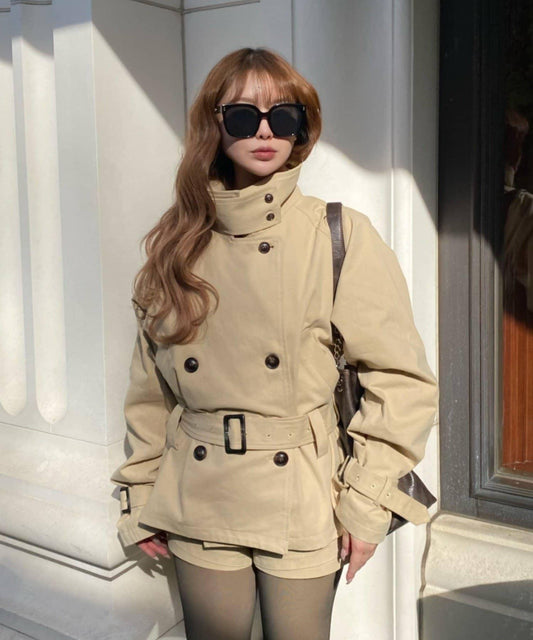 短款寬鬆風衣外套