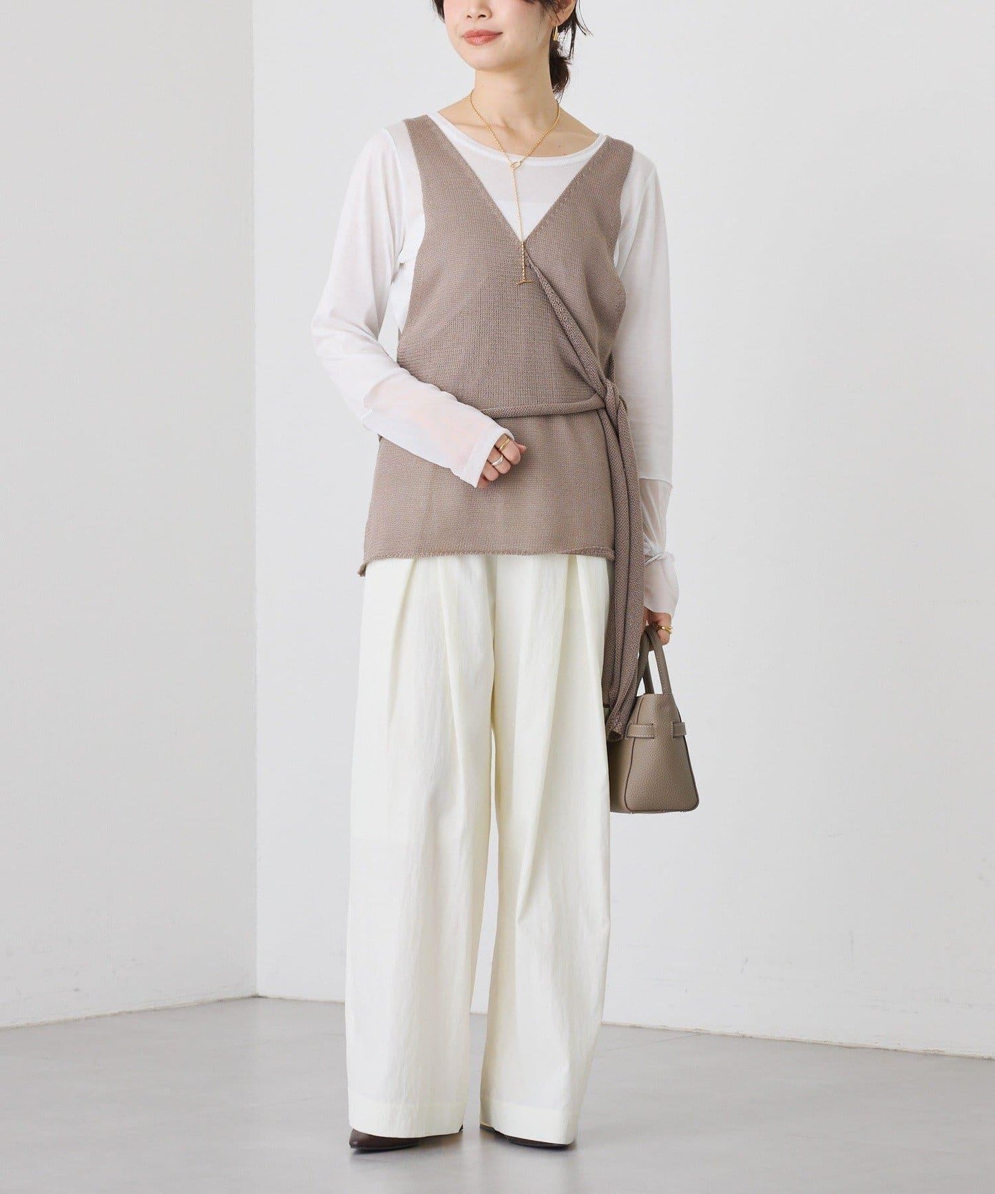 流行感 交叉裹身 針織 背心