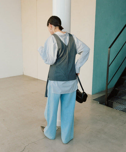 流行感 交叉裹身 針織 背心