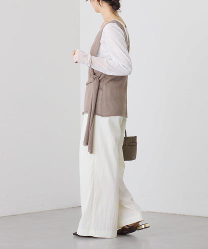 流行感 交叉裹身 針織 背心