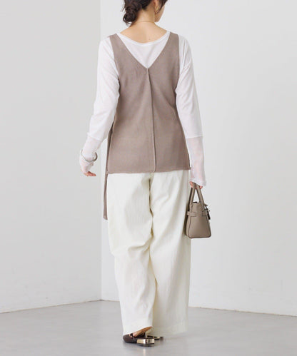 流行感 交叉裹身 針織 背心