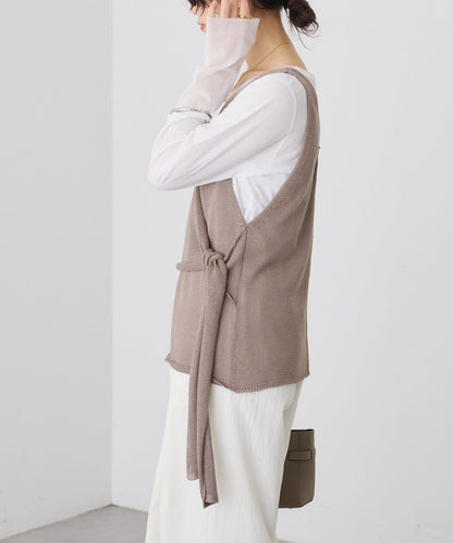 流行感 交叉裹身 針織 背心