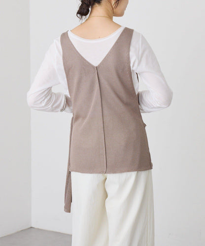 流行感 交叉裹身 針織 背心