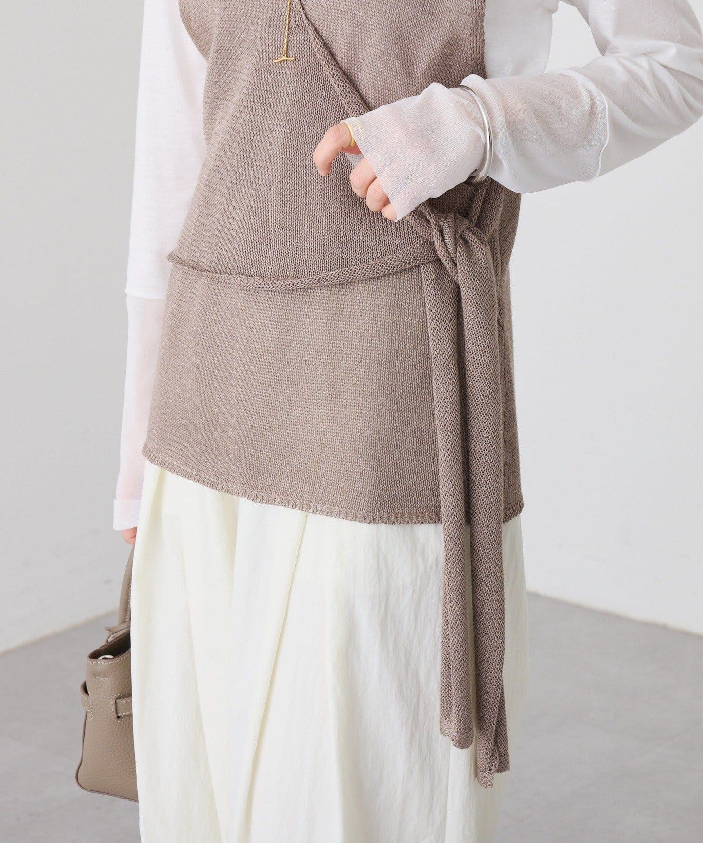 流行感 交叉裹身 針織 背心