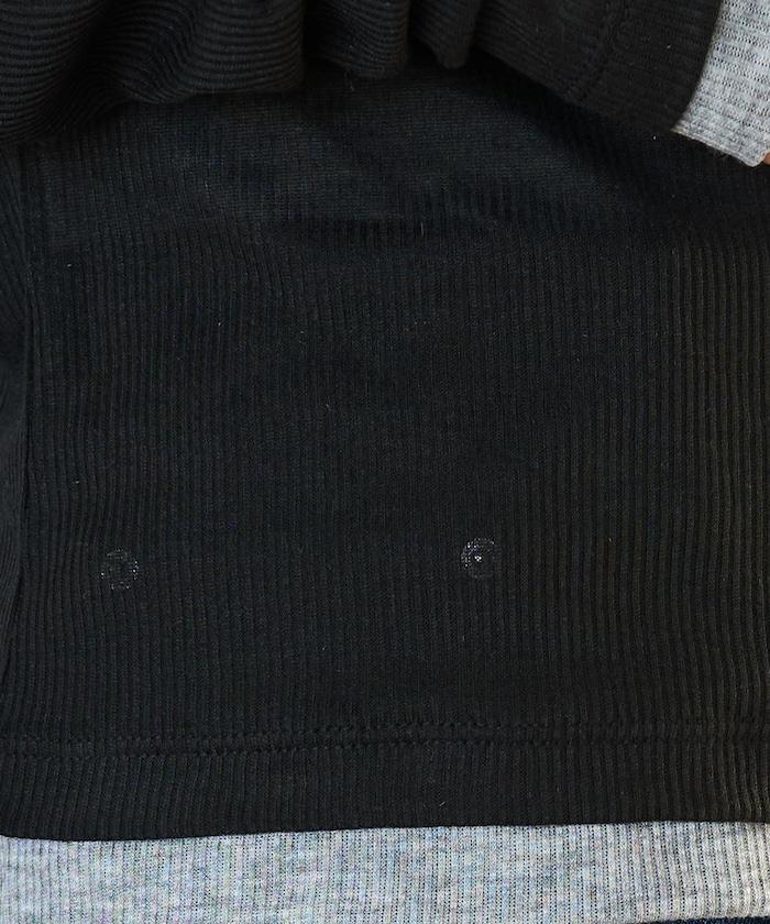 配色シアーリブボタンカーディガン【限定展開】