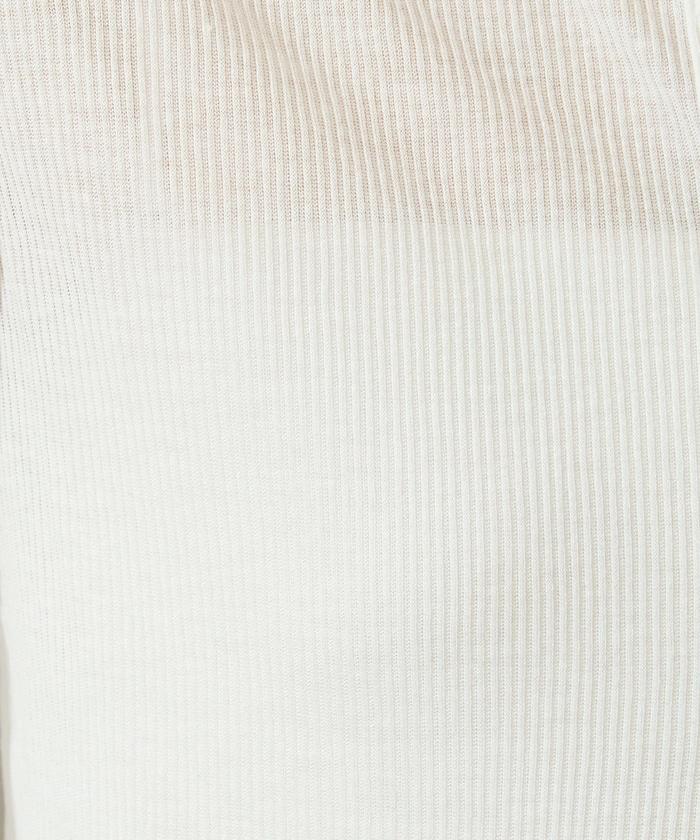 配色シアーリブボタンカーディガン【限定展開】