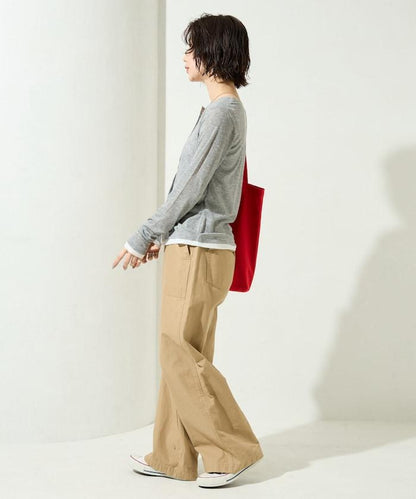 配色シアーリブボタンカーディガン【限定展開】