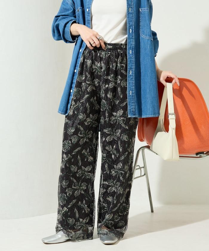 レースプリント柄イージーパンツ(セットアップ対応)【限定展開】
