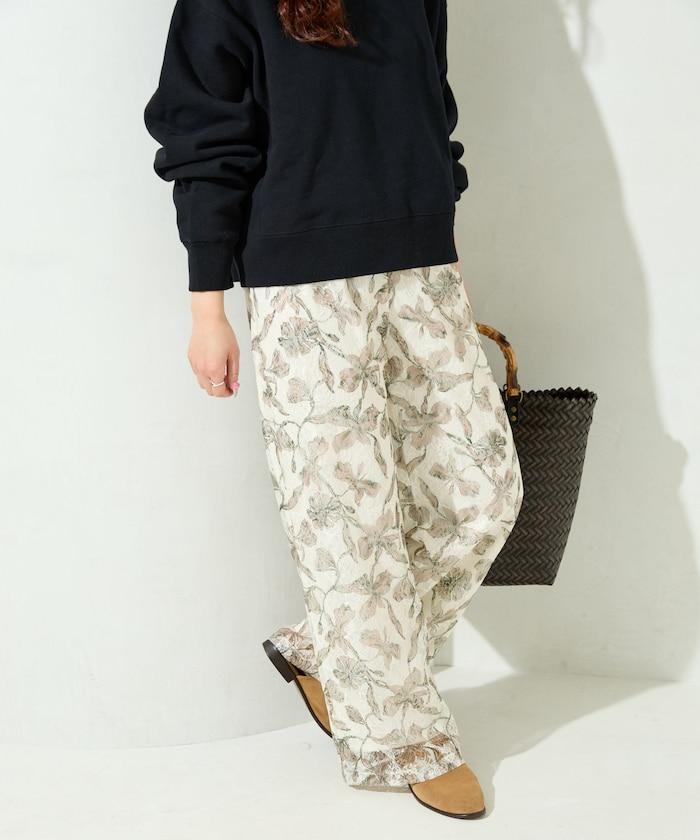 レースプリント柄イージーパンツ(セットアップ対応)【限定展開】