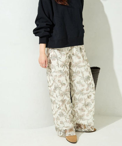 レースプリント柄イージーパンツ(セットアップ対応)【限定展開】