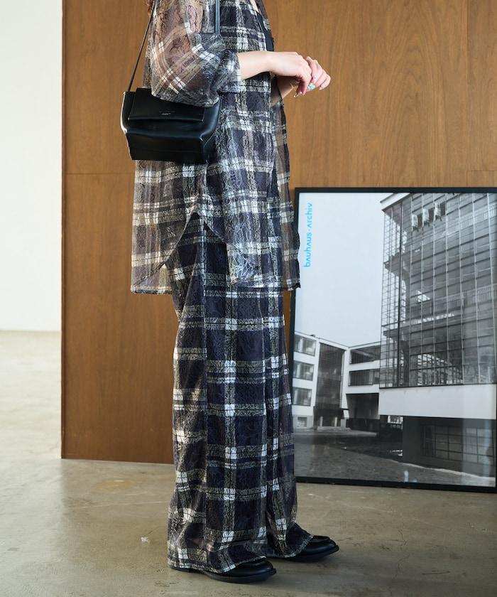 レースプリント柄イージーパンツ(セットアップ対応)【限定展開】