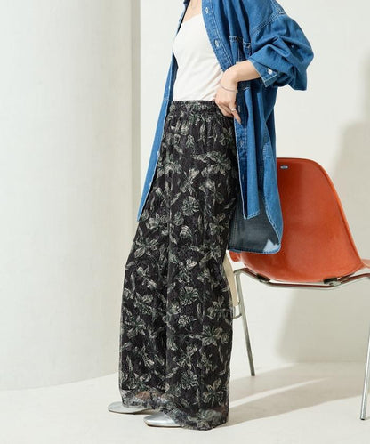 レースプリント柄イージーパンツ(セットアップ対応)【限定展開】