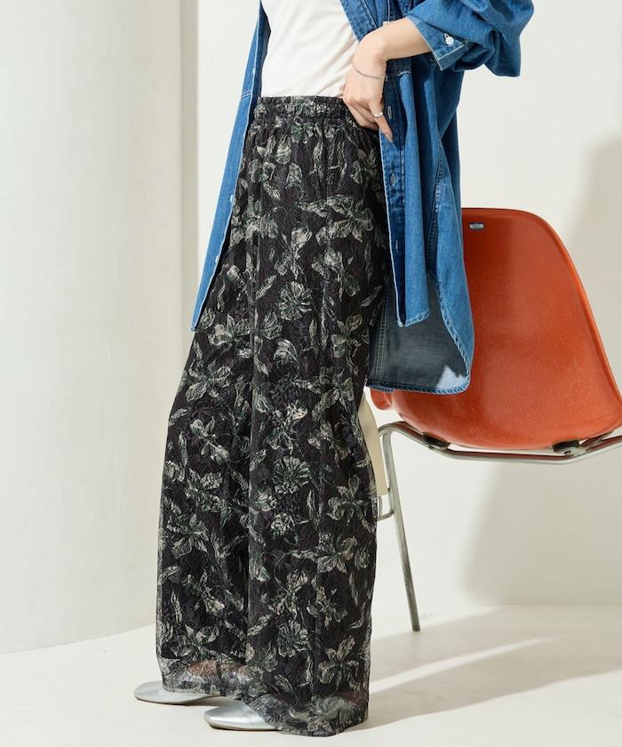 レースプリント柄イージーパンツ(セットアップ対応)【限定展開】