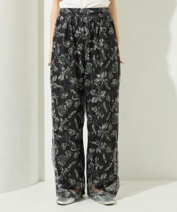 レースプリント柄イージーパンツ(セットアップ対応)【限定展開】