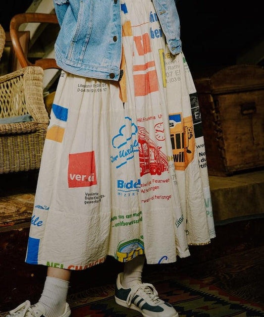vintageヨーロピアンエコバッグリメイクスカート