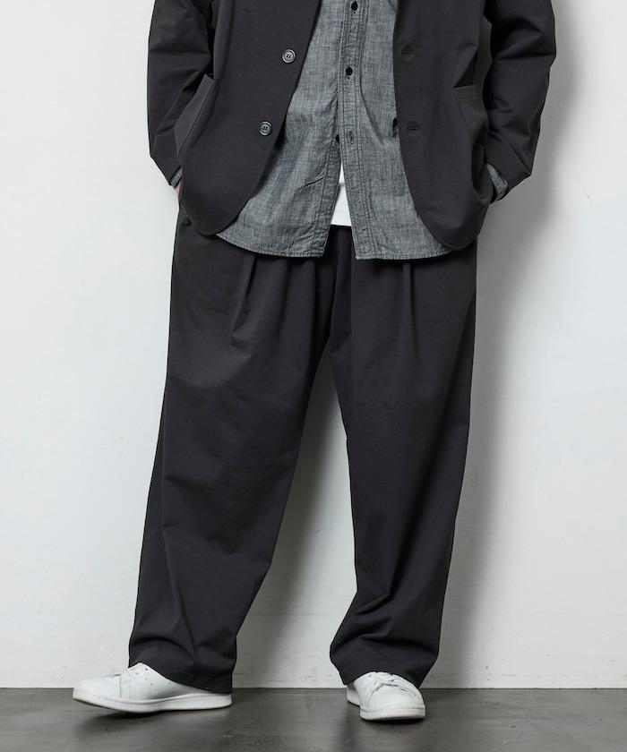 AIRDRY HIGH TECH YARN 高機能素材 イージー ワイド スラックスパンツ リラックスフィット