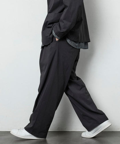 AIRDRY HIGH TECH YARN 高機能素材 イージー ワイド スラックスパンツ リラックスフィット