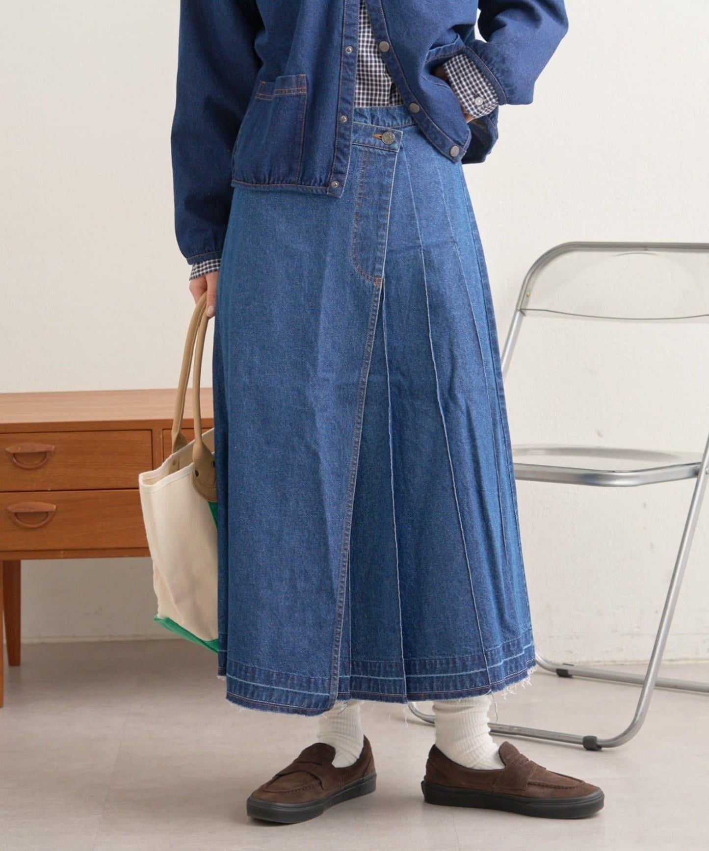 【GEVACO】牛仔百褶裙