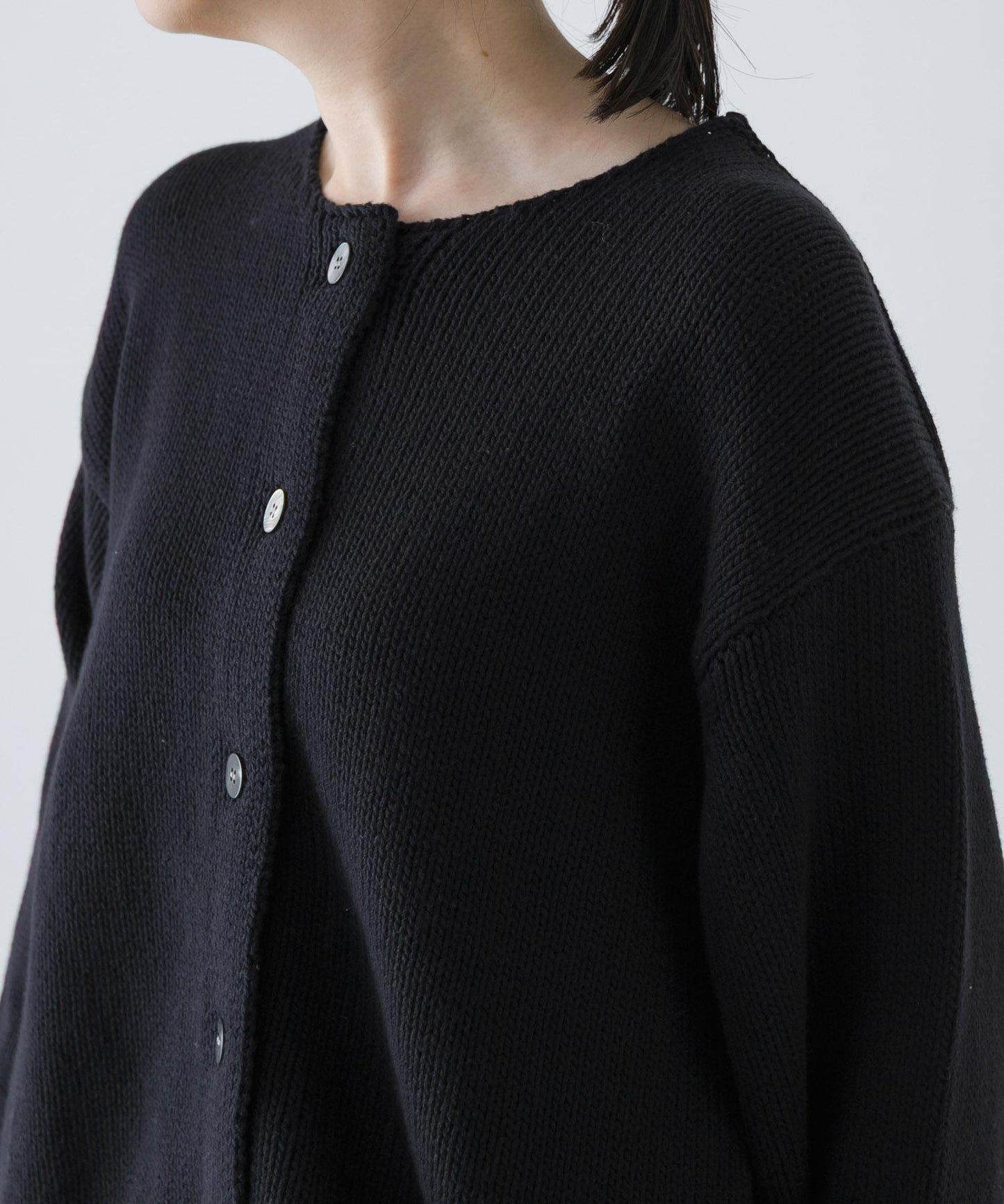 棉質低密度針織短款開衫