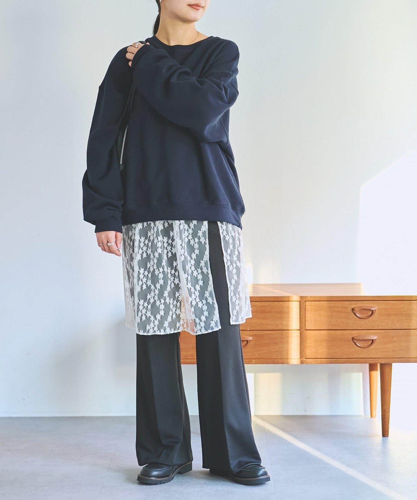 FRIPIER 蕾絲拼接針織上衣