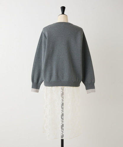 FRIPIER 蕾絲拼接針織上衣