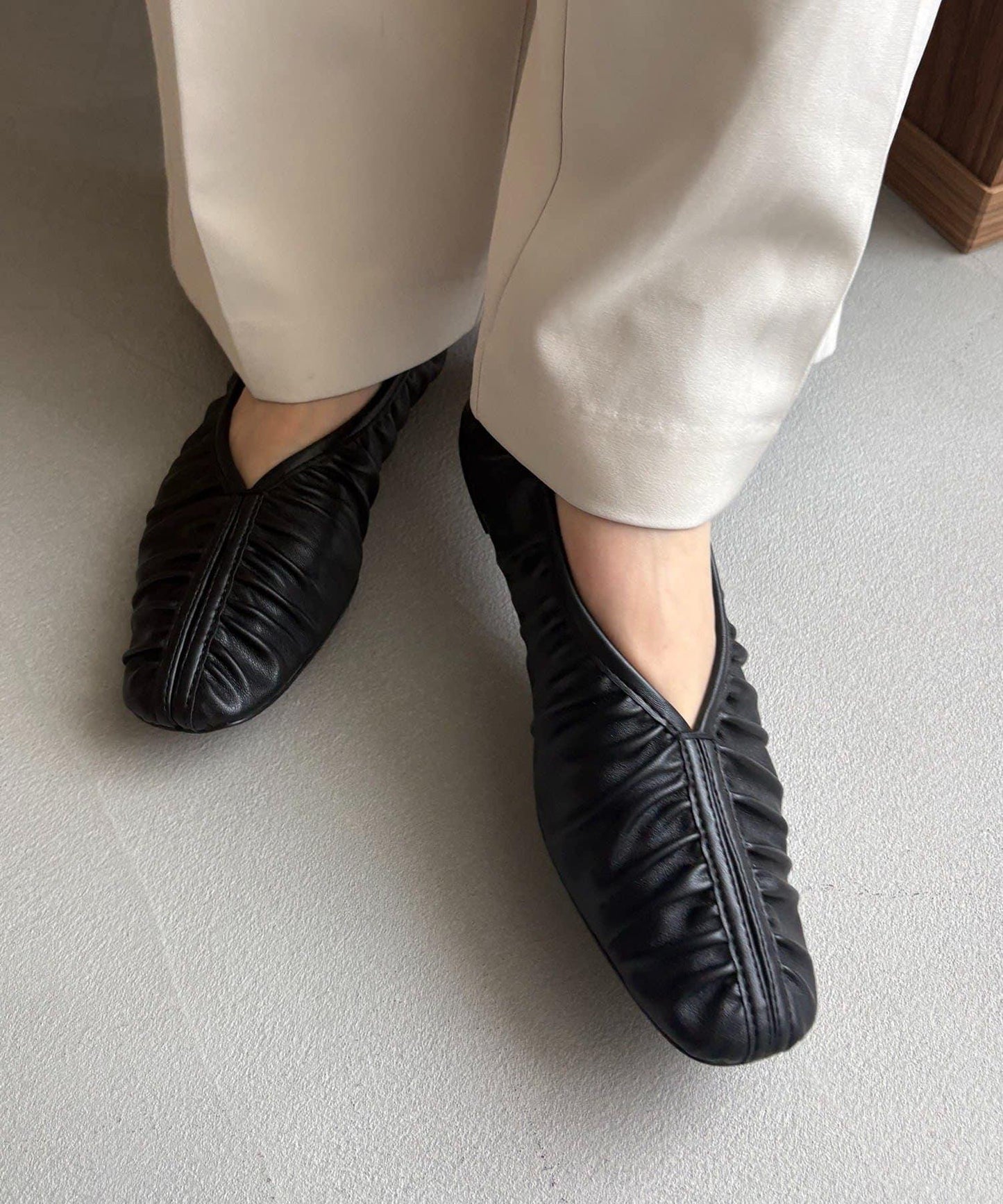 CAPRICIEUX LE'MAGE 褶皺設計 軟質 平底鞋