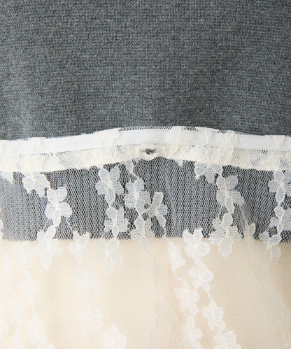 FRIPIER 蕾絲拼接針織上衣