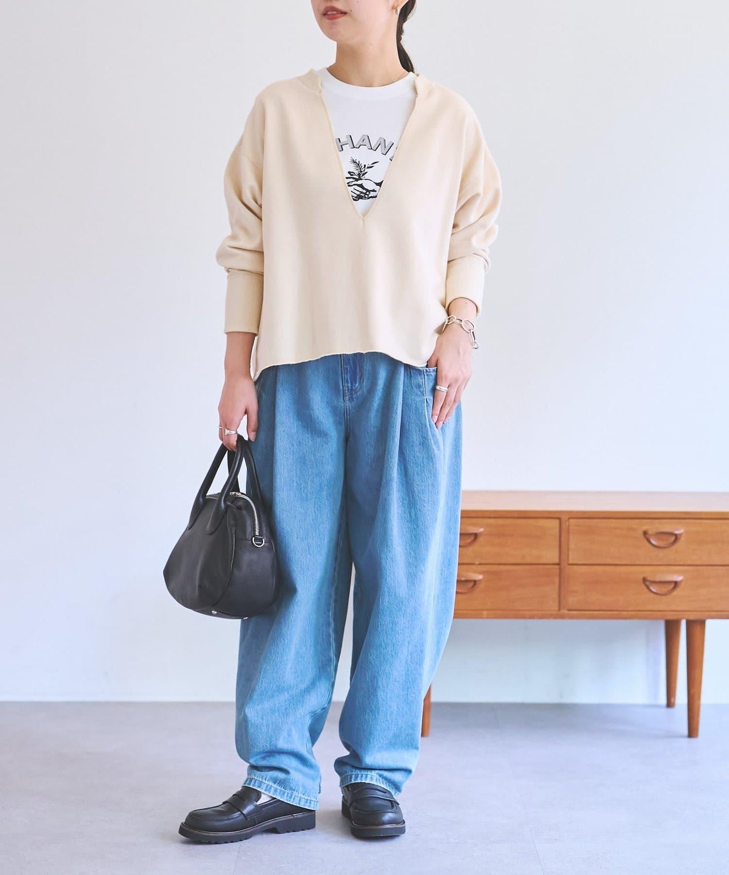 《FRIPIER》 抽褶口袋設計 牛仔褲