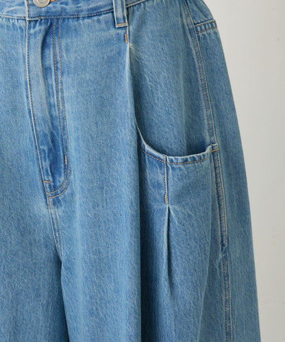 《FRIPIER》 抽褶口袋設計 牛仔褲