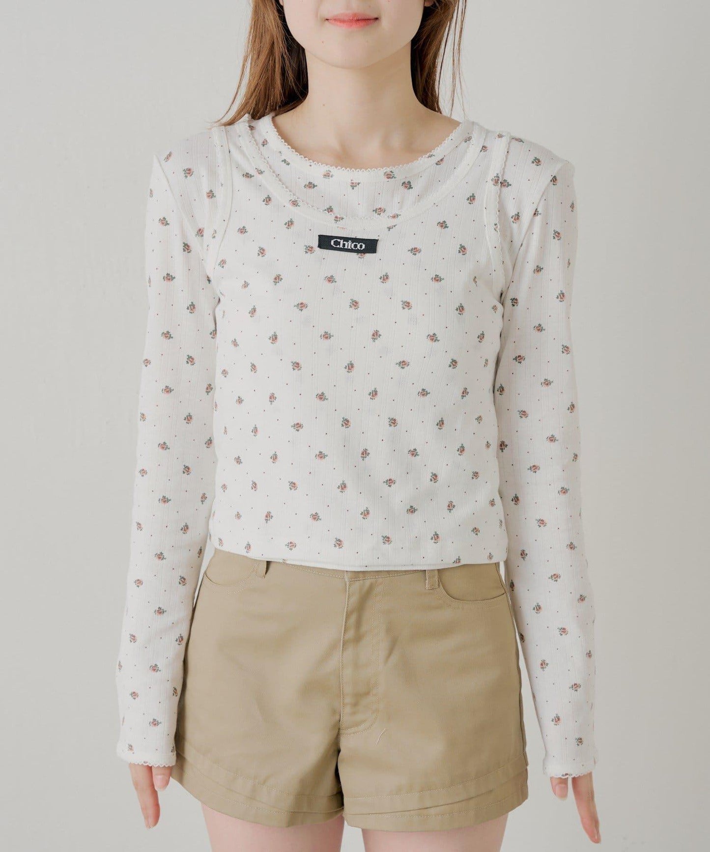 花卉圖案層次感上衣