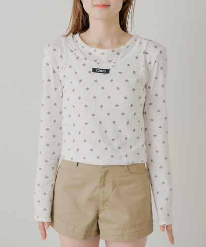 花卉圖案層次感上衣