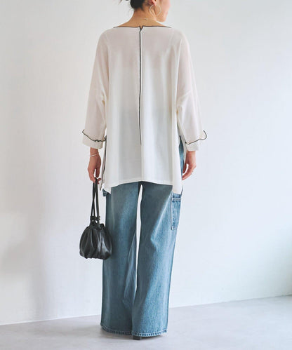 字母荷葉邊套頭上衣