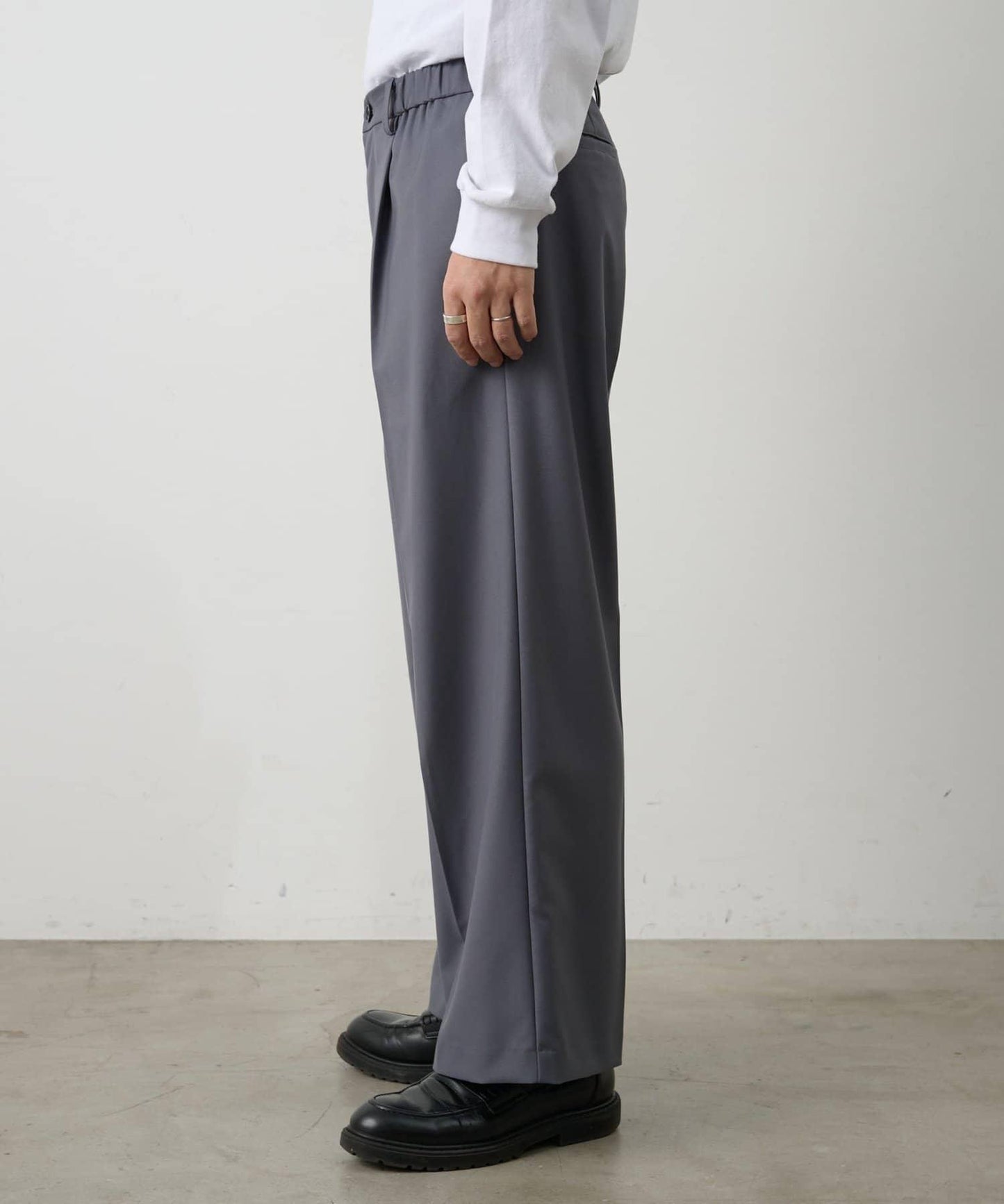 成套搭配 舒適斜紋闊腿西裝褲