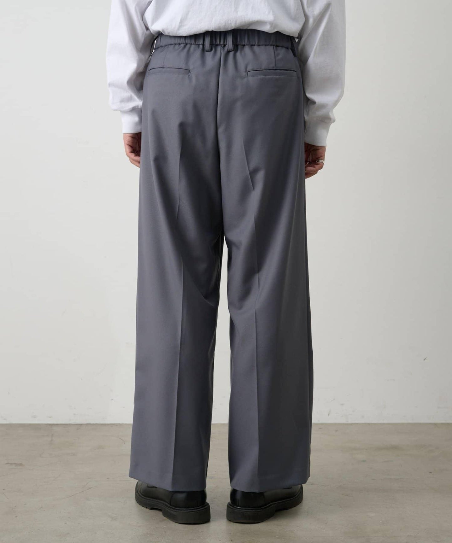 成套搭配 舒適斜紋闊腿西裝褲