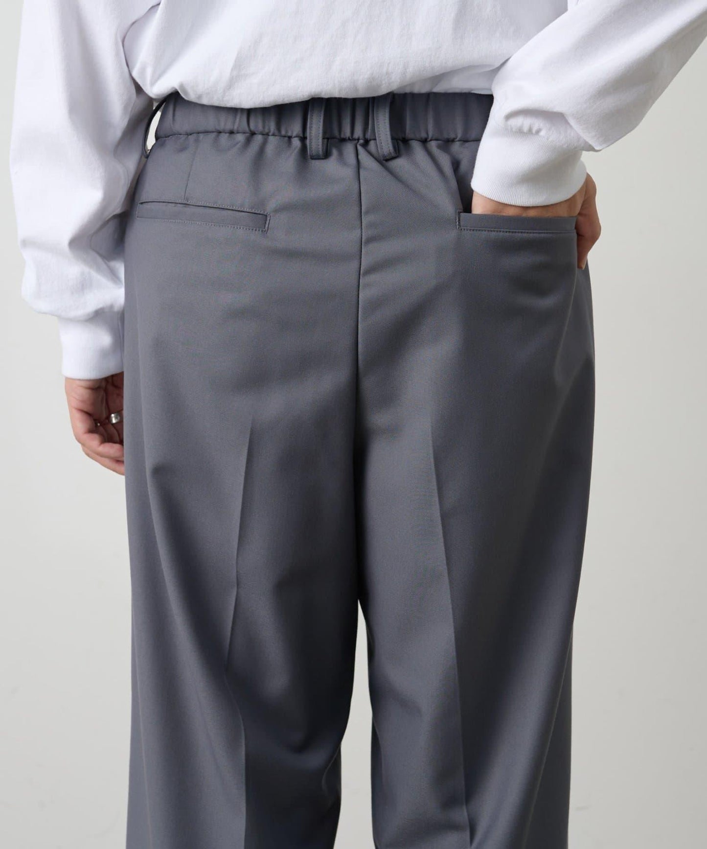 成套搭配 舒適斜紋闊腿西裝褲