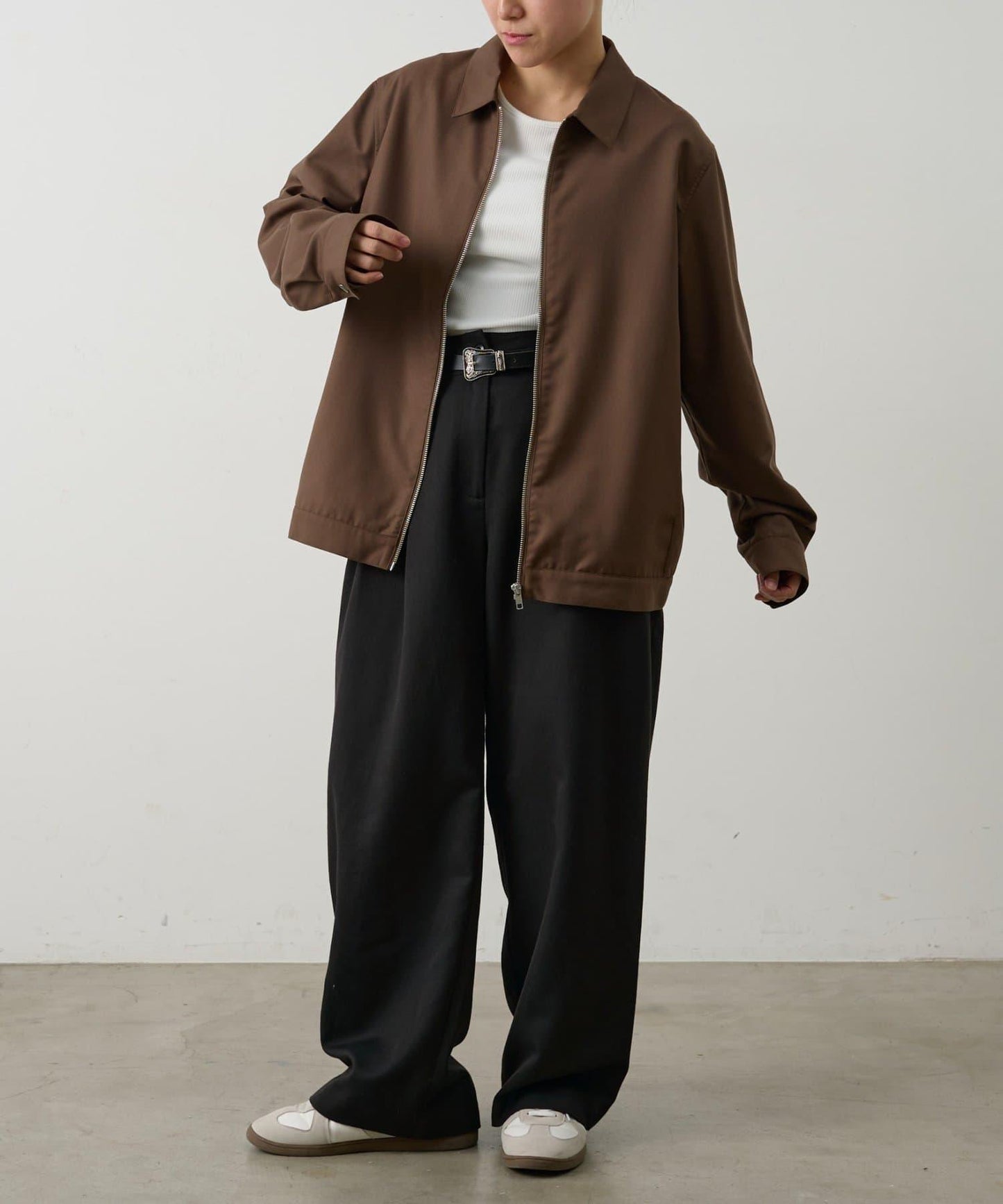 可成套搭配 舒適斜紋 拉鍊襯衫