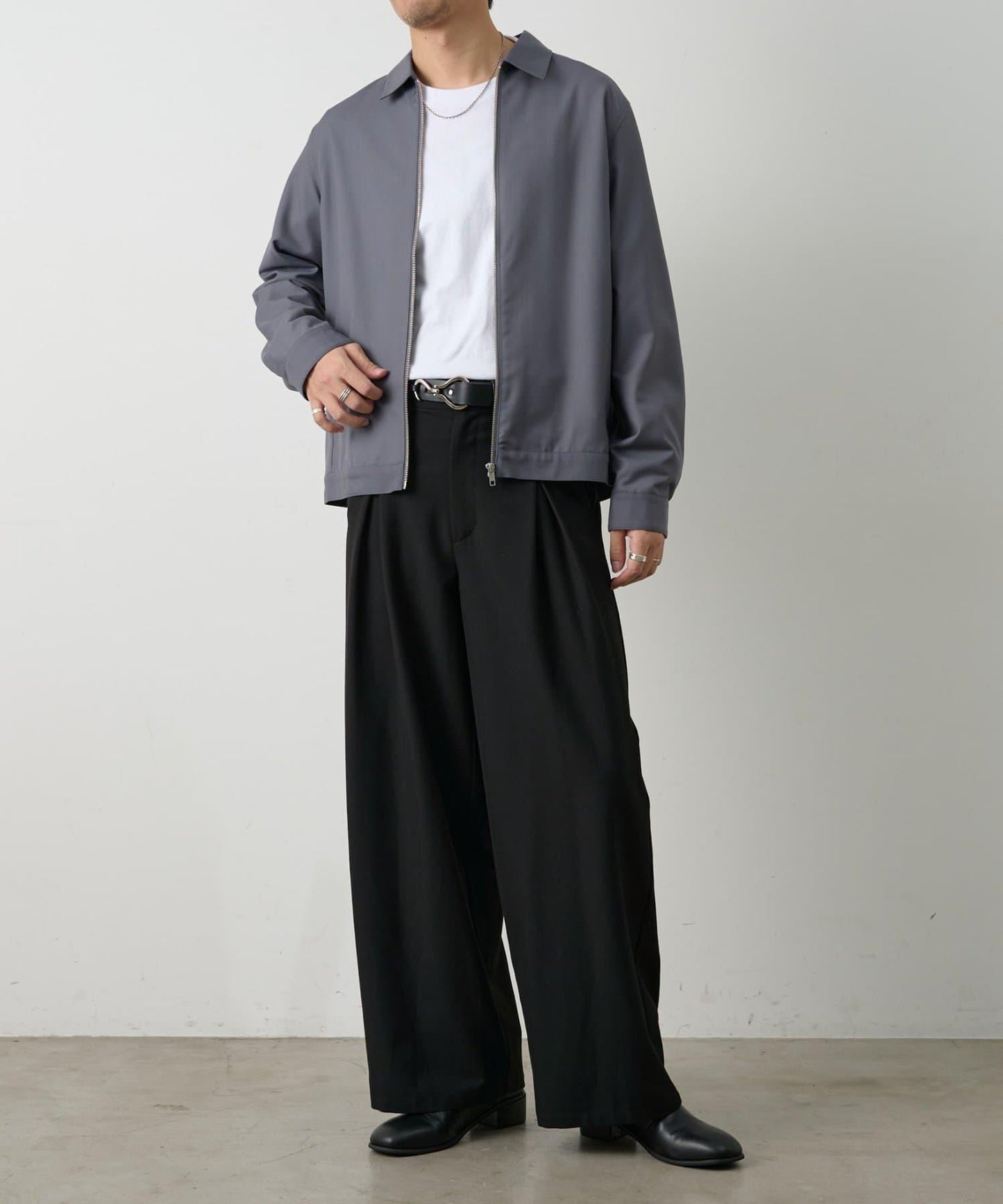 可成套搭配 舒適斜紋 拉鍊襯衫