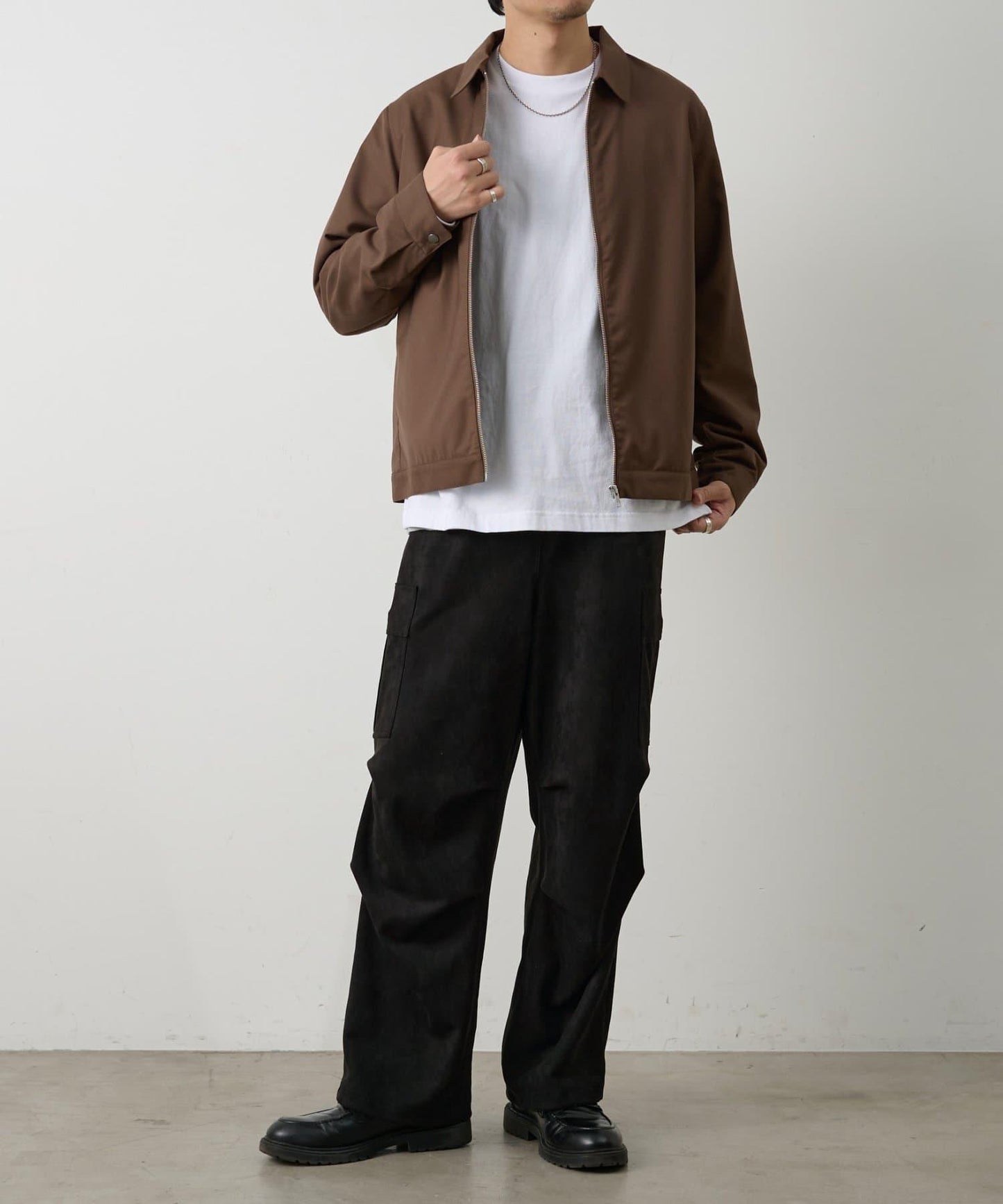 可成套搭配 舒適斜紋 拉鍊襯衫