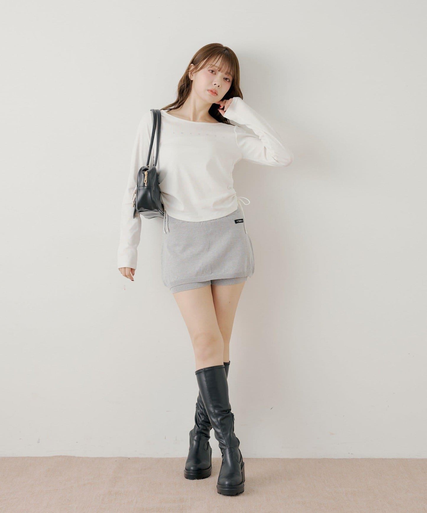 疊搭設計 針織短褲