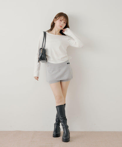 疊搭設計 針織短褲