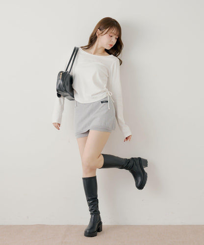 疊搭設計 針織短褲